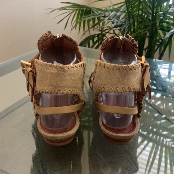 IRO Gladiator Leather Sandals with Whipstitch Detail - Picture 11 of 13